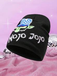 THE POWERPUFF GIRLS X SHEIN 1顶卡通图案针织帽，保暖，街头风，时尚 - A - 查看 1