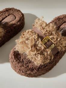 Solecia Comfortable Plush Women Home Slippers, Casual & Minimalist - Brown - View 6