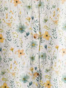 SHEIN CURVE+ 大码植物印花针织开衫，适合秋冬 - 彩色 - 查看 4