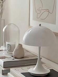 1个小巧的芽形台灯，可充电，电池续航时间长，便携式，北欧现代简约风格，适合客厅/卧室床头/室内氛围装饰，LED台灯 - 白色 - 查看 3