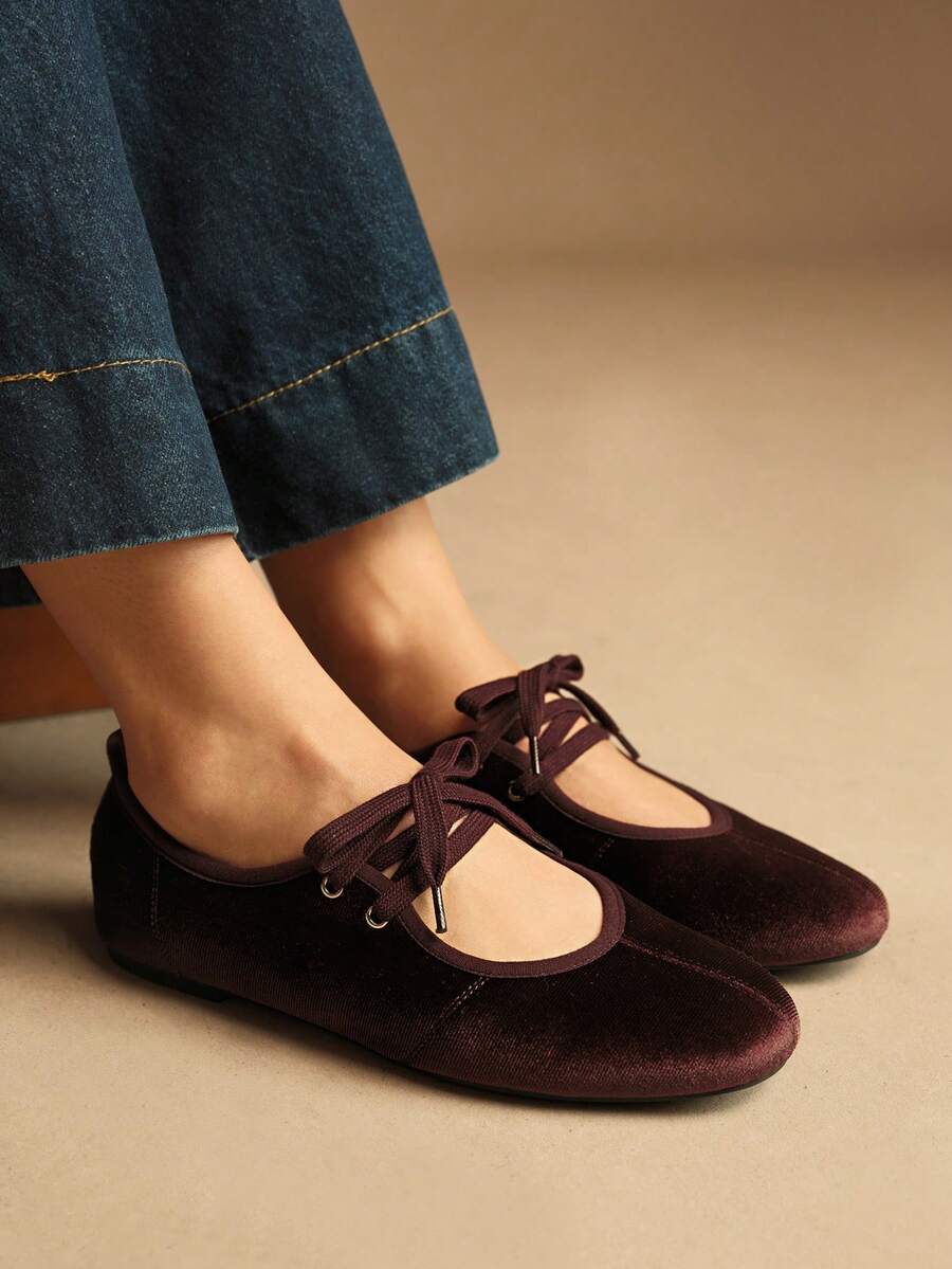 Rosivie 女士时尚百搭通勤休闲系带平底鞋