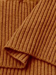 NU&NOW Plus Size Women Solid Color Off-Shoulder Cable Knit Pullover Sweater - Orange - View 6