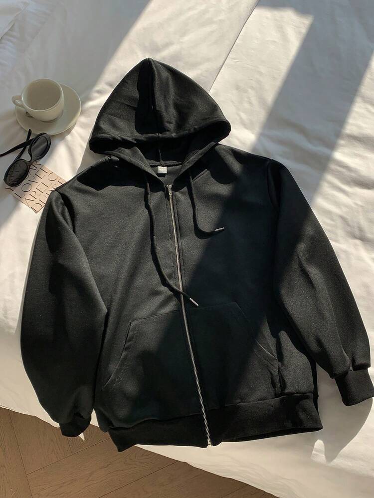 sweat-shirt à capuche avec cordon de serrage en poche pour l'automne/l'hiver