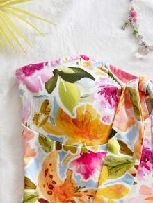 Soleia 女士春夏度假白色针织纹理系带连体衣，修身性感浪漫，适合派对、约会、情人节、嘉年华、海滩游轮、下午茶等场合 - 彩色 - 查看 3