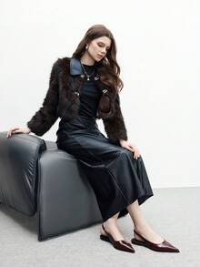 CUCCOO BIZCHIC 女士百搭尖头平底鞋，适合通勤 - 咖啡棕 - 查看 6