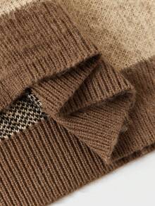 EASEVO Manfinity Brand - Men's New Loose Casual Comfortable Pullover Sweater Men's Knit Floral Men Knit Brown Sweater Men Men's Fall Collection - Coffee Brown - View 8