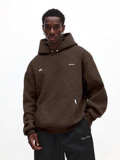  Sudadera con capucha y bolsillo central con cordón, efecto lavado, ajuste ceñido SUMWON