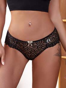 5pcs/Set Solid Color Sexy Lace Panties - Multicolor - View 4
