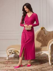 CUCCOO TILAWA 2026夏季新款镶钻舒适百搭法式尖头低跟女鞋 - 紅色 - 查看 2