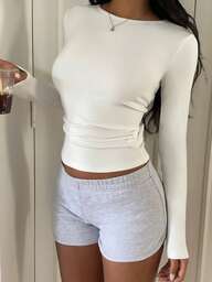 CovetEZ 休闲百搭白色修身长袖女式T恤