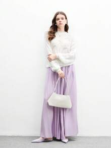 CUCCOO CHICEST Giày mũi nhọn nữ, hàng mới về mùa xuân/hè, kiểu dáng thanh lịch phù hợp đi làm, giày lười da bóng màu tím oải hương đơn giản, dễ phối đồ, thích hợp cho tiệc trà chiều và công sở. - Màu tím - Xem 3