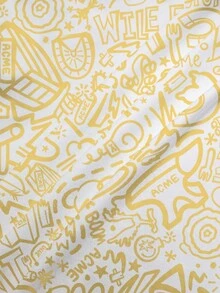 LOONEY TUNES X SHEIN Women's Casual Cute Cartoon Pattern Round Neck Short Sleeve T-Shirt, Summer - White - View 6