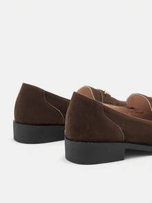 CUCCOO CURVES 女士金属装饰休闲日常百搭宽楦鞋 - 咖啡棕 - 查看 9