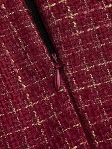 Sweetra Plus Size Retro Fitted High-End Blazer & Strapless Dress 2 Pieces Set