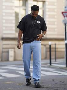 Heavens Edit 男士輕度水洗藍斜口袋牛仔褲 - 淺色水洗藍 - 查看 2