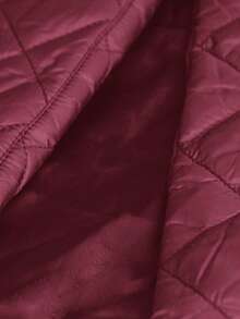 EMERY ROSE Fashionable Design Versatile Slimming Lapel High-End Elegant Mid-Length Belted Fitted Padded Coat - Burgundy - View 7