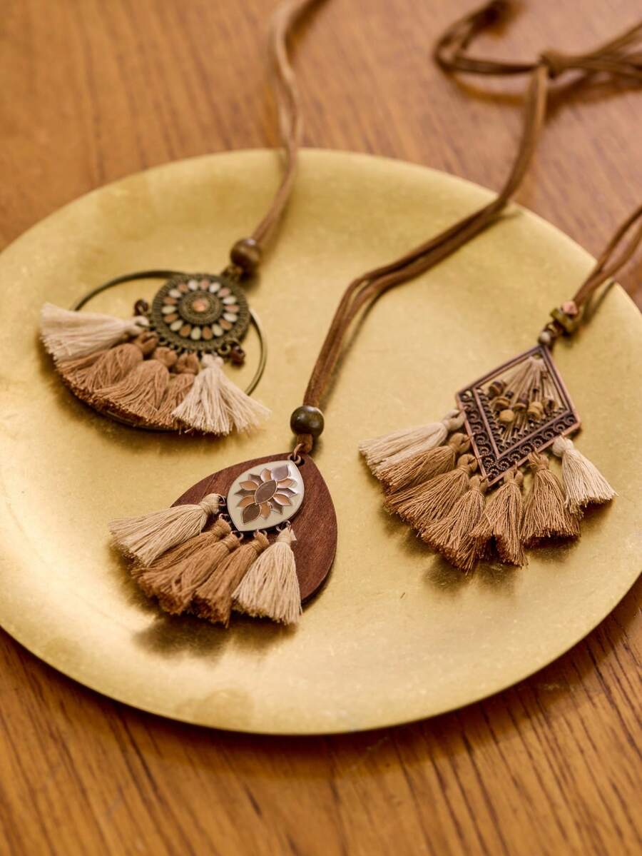 Cirelle Bohemian Long Necklace - Retro Exotic Tassel Sweater Chain For Women - Multicolor - View 1
