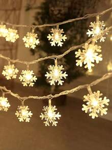 雪花窗帘灯，适用于场景装饰、婚礼、情人节、卧室、家居装饰、露营、户外花园庭院装饰 - 彩色 - 查看 3