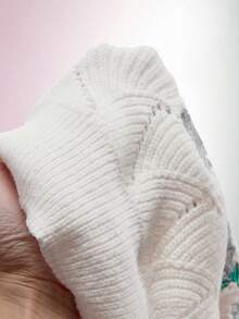 Amplova 女士时尚休闲刺绣抹胸毛衣迷你连衣裙 - 杏色 - 查看 8