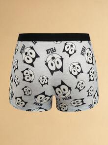Felix The Cat X SHEIN Men's Comfortable Breathable Soft Cartoon Cat Print Boxer Briefs - Multicolor - View 5