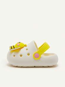 Cozy Pixies 1 Pair Cute Bee Design Breathable Slip-On Sandals, Versatile For Summer, Daily, Outdoor, Beach, Indoor, Infant - White - View 3