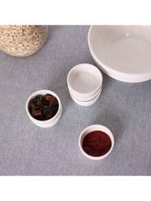 6pcs Ceramic Mini Sauce Dish Set, Dessert Cup With Dipping Bowls, Small Ramekins, 30mL White Porcelain, For Sushi Soy Sauce, Ketchup, Olive Oil, Appetizer, Custard, Pudding, Jelly Shot Glass, 1.5oz,Kitchen,Christmas Gift,School Supplies - White - View 6