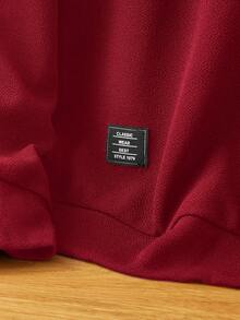 Manfinity NXTstreet Sudadera casual de uso diario con gráfico de letra decorativa para hombres, para primavera/otoño (camisa no incluida) - Rosa Oxidada - Ver 4