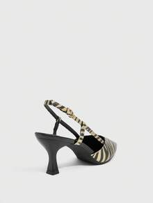 CUCCOO SZL Giày cao gót mũi nhọn họa tiết ngựa vằn thời trang đi làm cho nữ - Nhiều màu - Xem 4