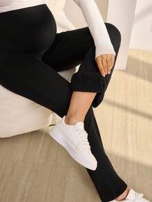 SHEIN 孕妇裤，高弹力保暖内衬孕妇裤，适合秋冬季节，弹性腰带配可调节纽扣