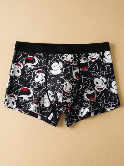 Felix The Cat X SHEIN Men's Soft Breathable Cat Print Trunks