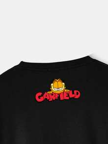 GARFIELD | SHEIN 加大碼卡通印花下垂肩毛衣