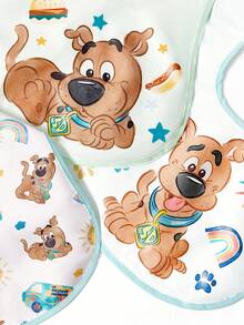 SCOOBY-DOO X SHEIN 6個月~3歲嬰兒防水防油防污保護圍兜 TPU材質可愛卡通款，適合男孩女孩，適合食用輔食，超柔軟超輕便可折疊攜帶，禮物首選 - 彩色 - 查看 9