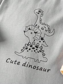 Newborn Baby Cotton Pajamas-3 Piece Pajama New Born 2026 Footed Sleepsuit Set Dinosaur Car Print Long Sleeve Round Neck Snap Closure Full Length Footed Pants One Piece Pajamas Pastel Gray Peach Olive Four Seasons Holiday 2026 Must Have Gift - Multicolor - View 7