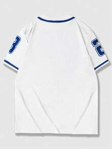 ROMWE MEN Prep 男士休闲印花单排扣短袖衬衫