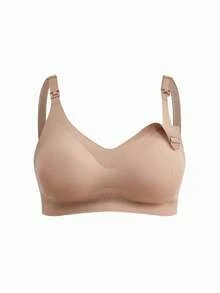 SHEIN BloomMama Biustonosz do karmienia piersią bezszwowy, jednolity kolor