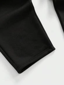 EASEVO Plus Size Men's Casual Black Sweatpants With Embroidery, Loose Fit Slim Leg, Spring/Autumn Mens Black Sweatpants Black Joggers Men Jogger Pants Mens Pants - Black - View 5