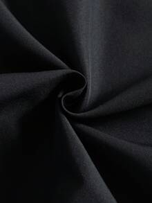 PAVTROS Men's Plus Size Solid Color Zipper Pocket Short Sleeve Summer Shirt Jacket - Black - View 5