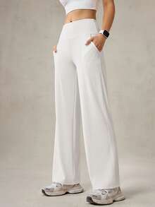 OutZeal Quần thể thao nữ màu trắng, chất liệu mềm mại, thấm hút mồ hôi, cạp cao, ống thẳng, màu trơn, thích hợp cho tập yoga, mùa xuân hè. - Màu be - Xem 10