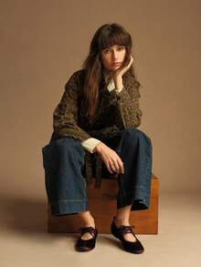 Rosivie 女士时尚百搭通勤休闲系带平底鞋