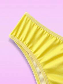 Notgurli 2pcs Bra + Panty Set, Underwire Lift & Enhance, Chocolate Chip & Print, Cute & Playful Women's Lingerie Set - Yellow - View 6