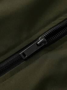 Men's Casual Printed Hooded Jacket - Army Green - View 4