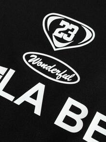 PAVTROS 男式纯色拼接前拉链字母图案 Polo 衫 - 黑與白 - 查看 6