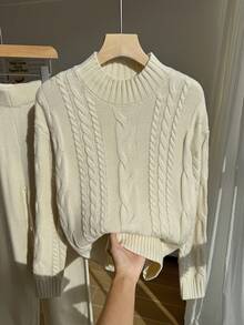 Ensemble coordonné en tricot pour préadolescentes, pull tricoté rose en forme de cœur et pantalon, 2 pièces, confortable pour les bébés en automne/hiver, convient pour les fêtes, les sorties, l'école et le port quotidien, à la mode et polyvalent, rapport qualité-prix élevé - Blanc - Voir 6