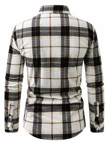 Manfinity Homme Men's Corduroy Plaid Long Sleeve Thick Collared Shirt Mens Plaid Shirt Mens Street Wear Shirt Mens Jacket Grunge Shirt Grunge Shirt Plaid Quilted Jacket Men Plaid Jacket Men Old Money,Daily Leisure, Weekend Trips, Outdoor Activities, Travel Expeditions, Relaxed Work Environments Or Semi-Formal Occasions, Boyfriend/Husband Gift, Anniversary /Birthday Gift Party Christmas New Years Wedding - Multicolor - View 2