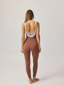 Aralina 休闲运动粉色紧身塑身连体衣 - 棕色 - 查看 3