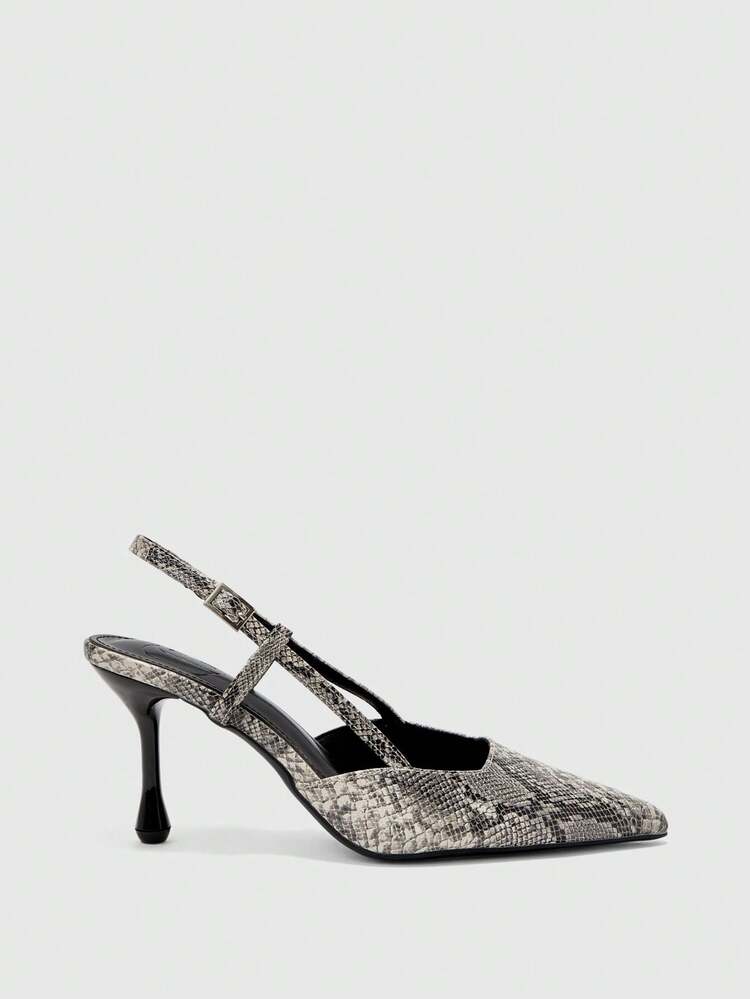 CUCCOO BIZCHIC Women's Elegant Snake Skin Pattern Pumps, Suitable For Commuting For Christmas Spring Shoes