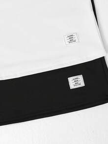 SHEIN 2pcs/Set Teen Boys Turtleneck Thermal Lined Long Sleeve Top,White&Black,Casual Comfortable Ribbed Trim,Suitable For Back-To-School,Autumn,Graduation - Black and White - View 6