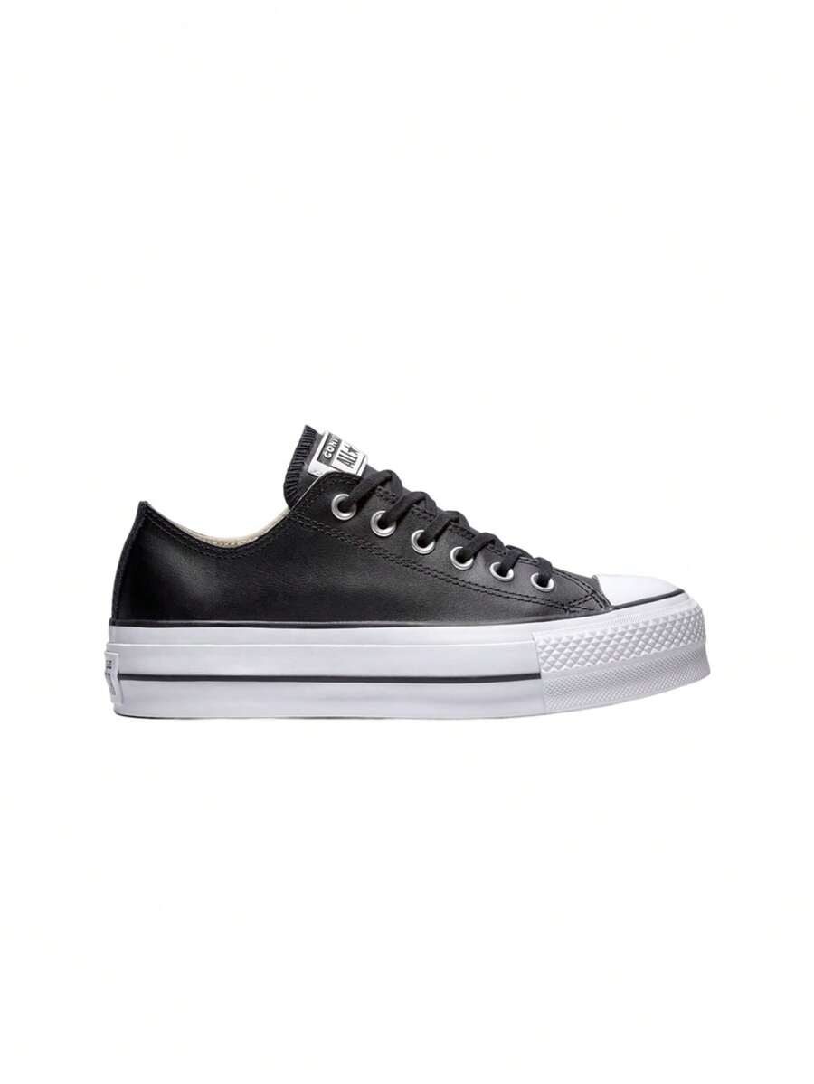 Converse Chuck Taylor All Star Lift Platform Leather Women Casual Sports Shoes Black 561681C - Black/White - 查看 1