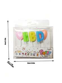 Joivida 1支/2支生日爱心蜡烛，色彩缤纷的创意字母“Happy”烘焙装饰，氛围装饰和展示品，适用于蛋糕、生日派对和聚会，情人节礼物 - 彩色 - 查看 7