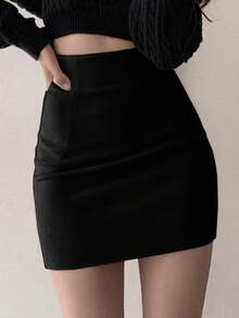 Dazy Tall Tall Women's Elegant, Sexy, Casual Super Skirt - Black - View 1